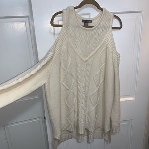 Kate & Mallory cold shoulder cable knit sweater